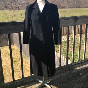 Ladies Black full-length wool/cashmere coat.